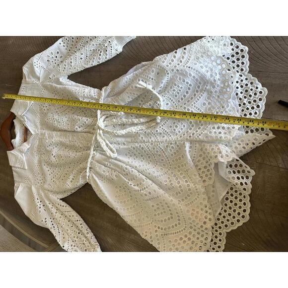 Misa Los Angeles The Joanna Cotton Eyelet Romper in White Women’s size Medium - Picture 9 of 15